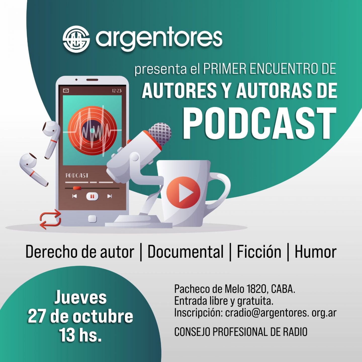 Se realizó el Primer Encuentro de Autores y Autoras de Podcast en Argentina